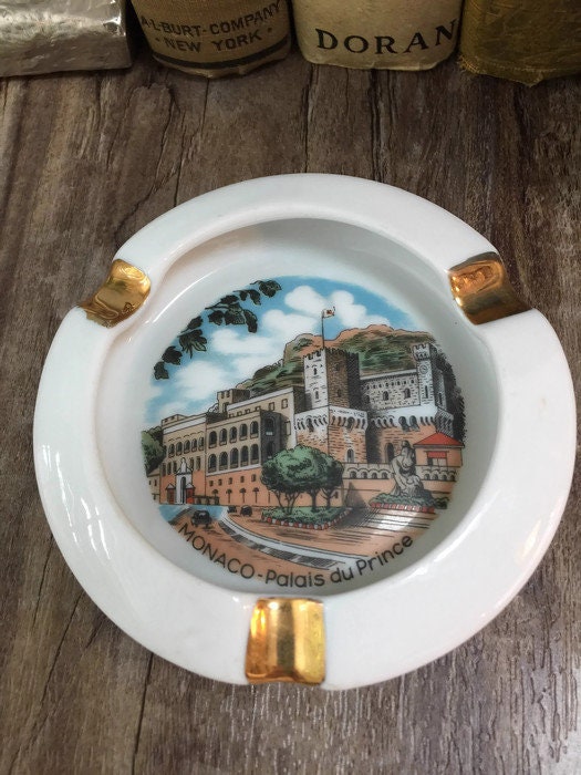 Vintage Monaco Ashtray, Midcentury Souvenir Palais du Prince - Duckwells