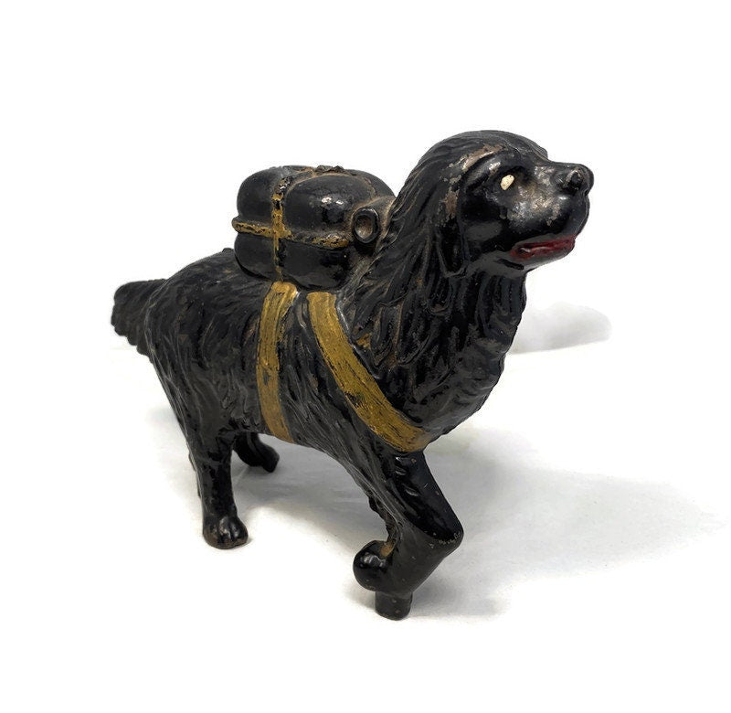 Vintage Cast Iron Dog Bank, Rustic Animal Collectible Home Decor at Duckwells