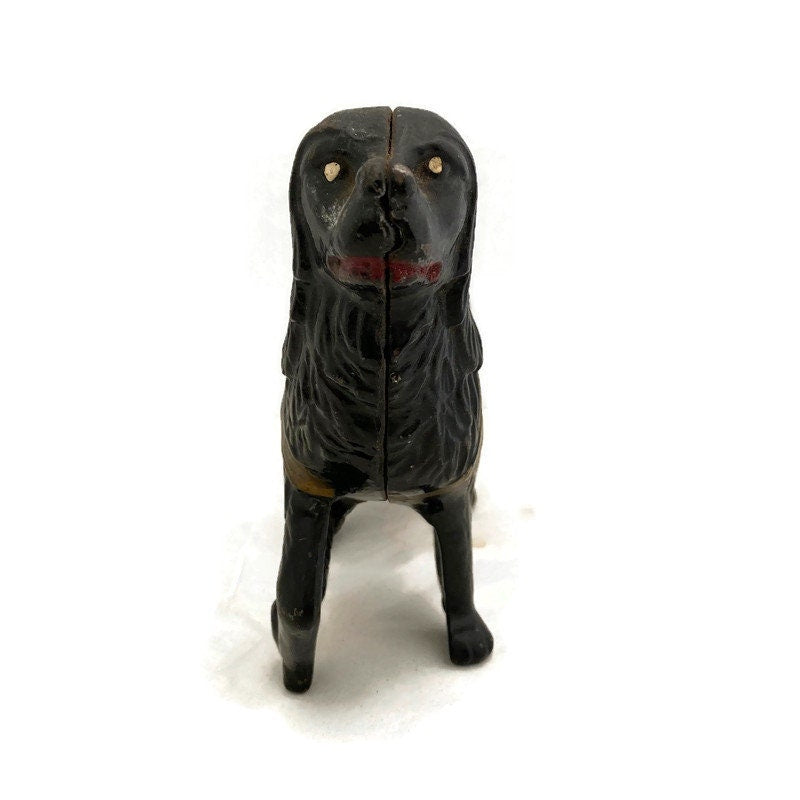 Vintage Cast Iron Dog Bank, Rustic Animal Collectible Home Decor at Duckwells