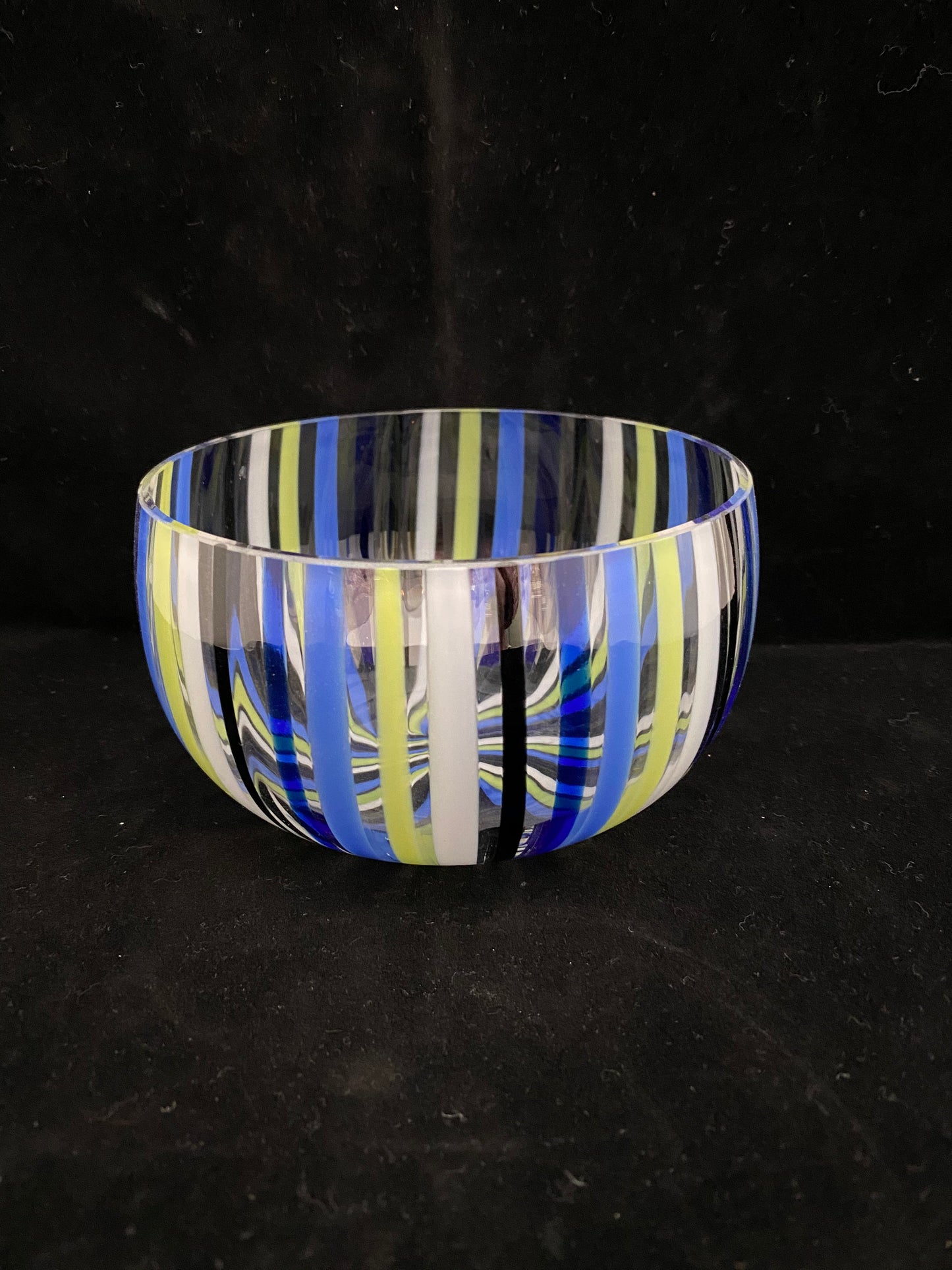 Mid century Murano Glass bowl by Venini, Swirling Stripes A Canne Art Glass at Duckwells