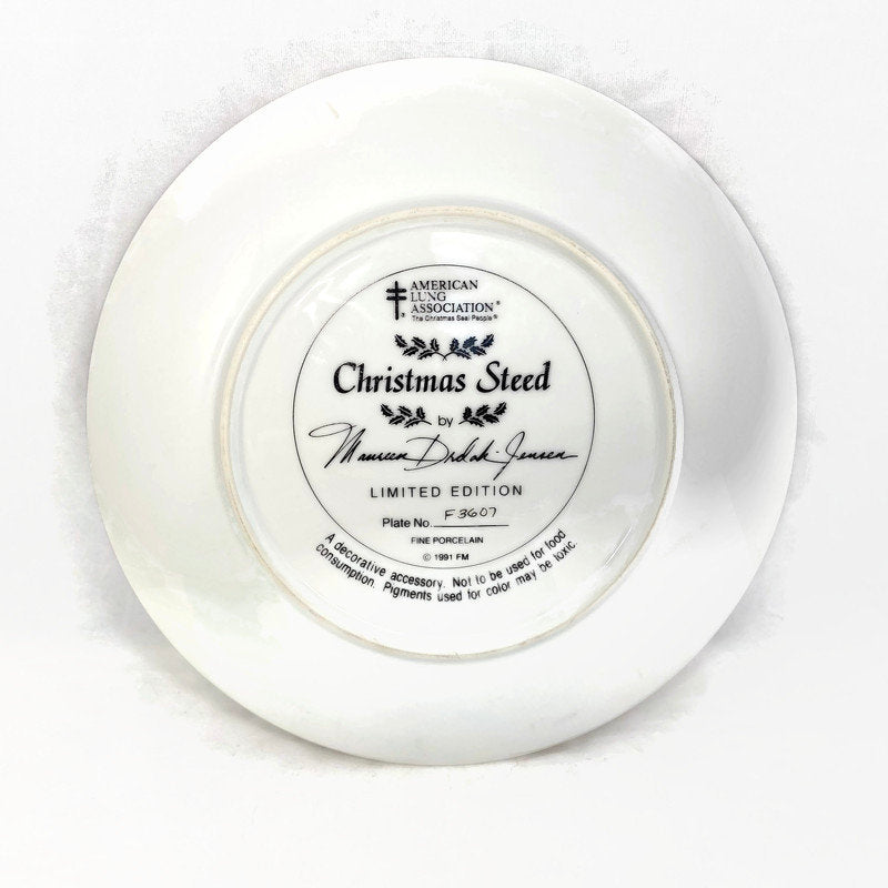 Vintage Christmas Plate, 1991 Limited Edition Christmas Steed at Duckwells