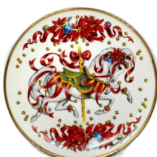 Vintage Christmas Plate, 1991 Limited Edition Christmas Steed at Duckwells