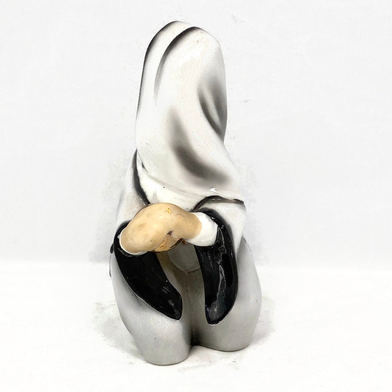 Midcentury Nun Figurine, Geo Z. Lefton Baseball Catcher at Duckwells