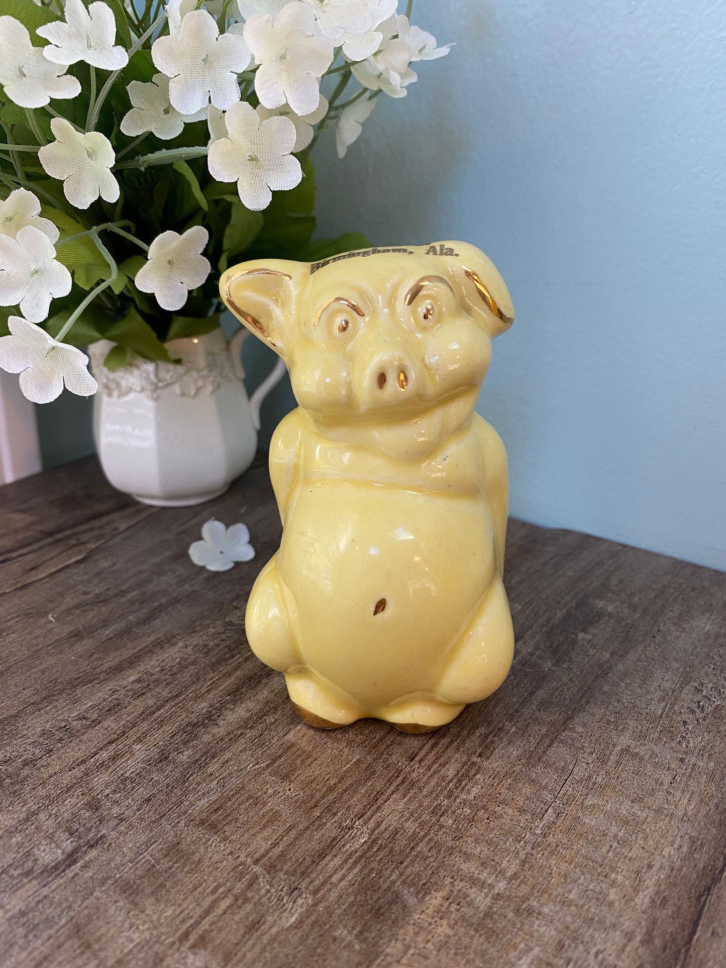 Vintage Piggy Bank, Ceramic Souvenir of Birmingham, Alabama