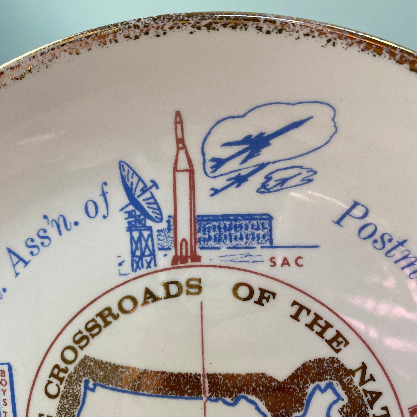 Midcentury Postmasters Convention Plate, Omaha Nebraska