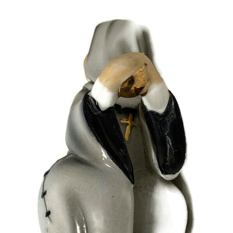 Midcentury Nun Figurine, Geo Z. Lefton Baseball Catcher at Duckwells