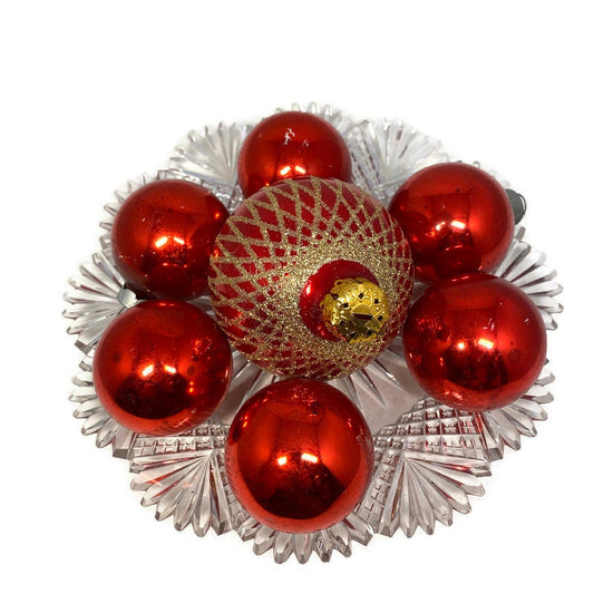 Vintage Glass Christmas Ornaments, Red Tree Decorations at Duckwells