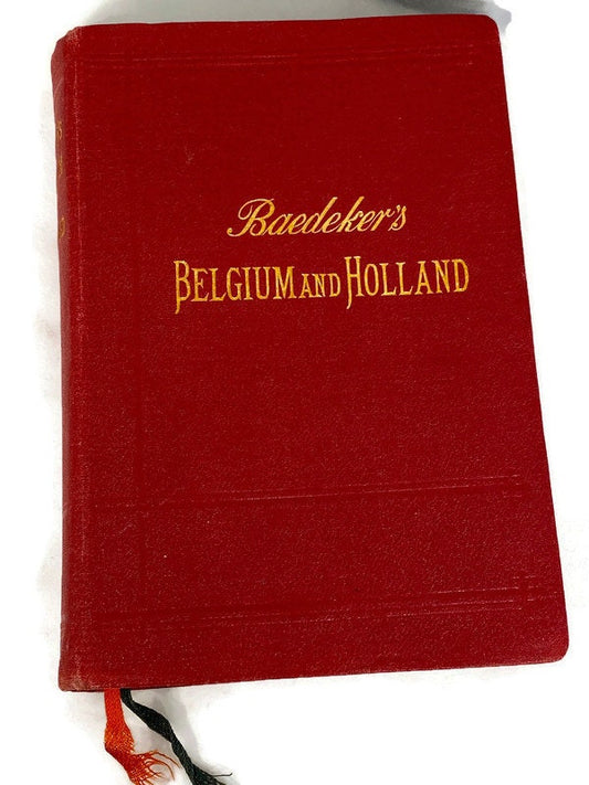 Antique 1910 Baedeker's Guide Book Belgium and Holland at Duckwells