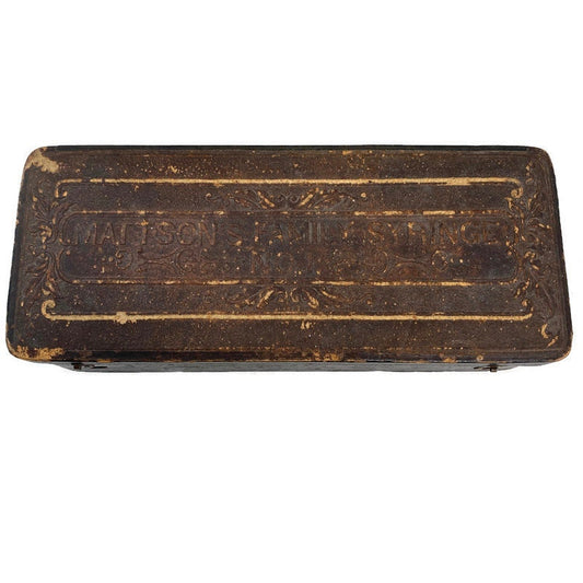 Antique Advertising Box, Mattson Family Syringes at Duckwells