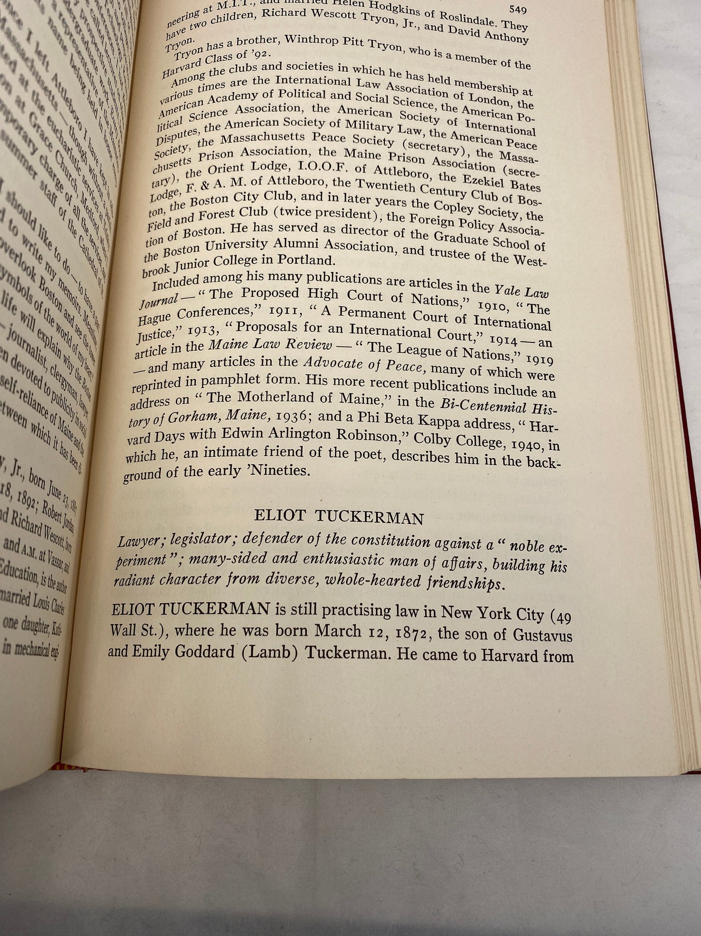 Vintage Book, Harvard College Class of 1894 Fiftieth Anniversary Report 1894-1944 at Duckwells