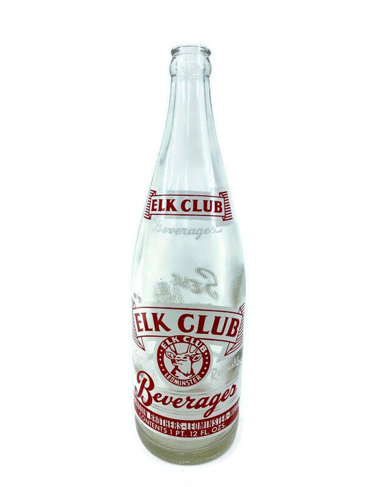 Vintage Elk Club Beverages Quart Bottle, Leominster, Massachusetts at Duckwells