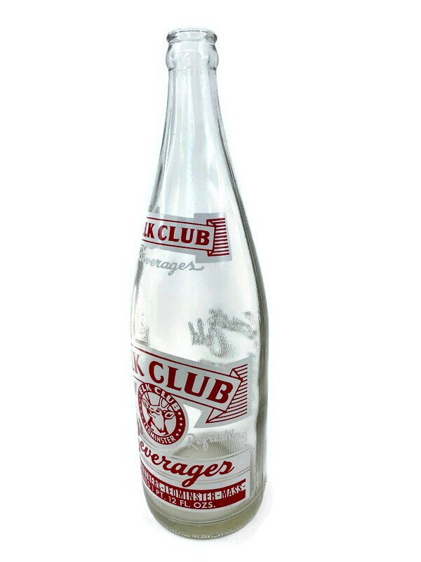 Vintage Elk Club Beverages Quart Bottle, Leominster, Massachusetts at Duckwells