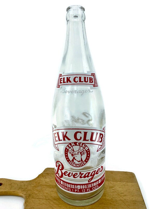 Vintage Elk Club Beverages Quart Bottle, Leominster, Massachusetts at Duckwells