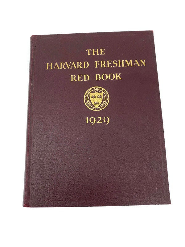Antique Book, The Harvard Freshman Red Book 1929, Rare Yearbook Duckwells