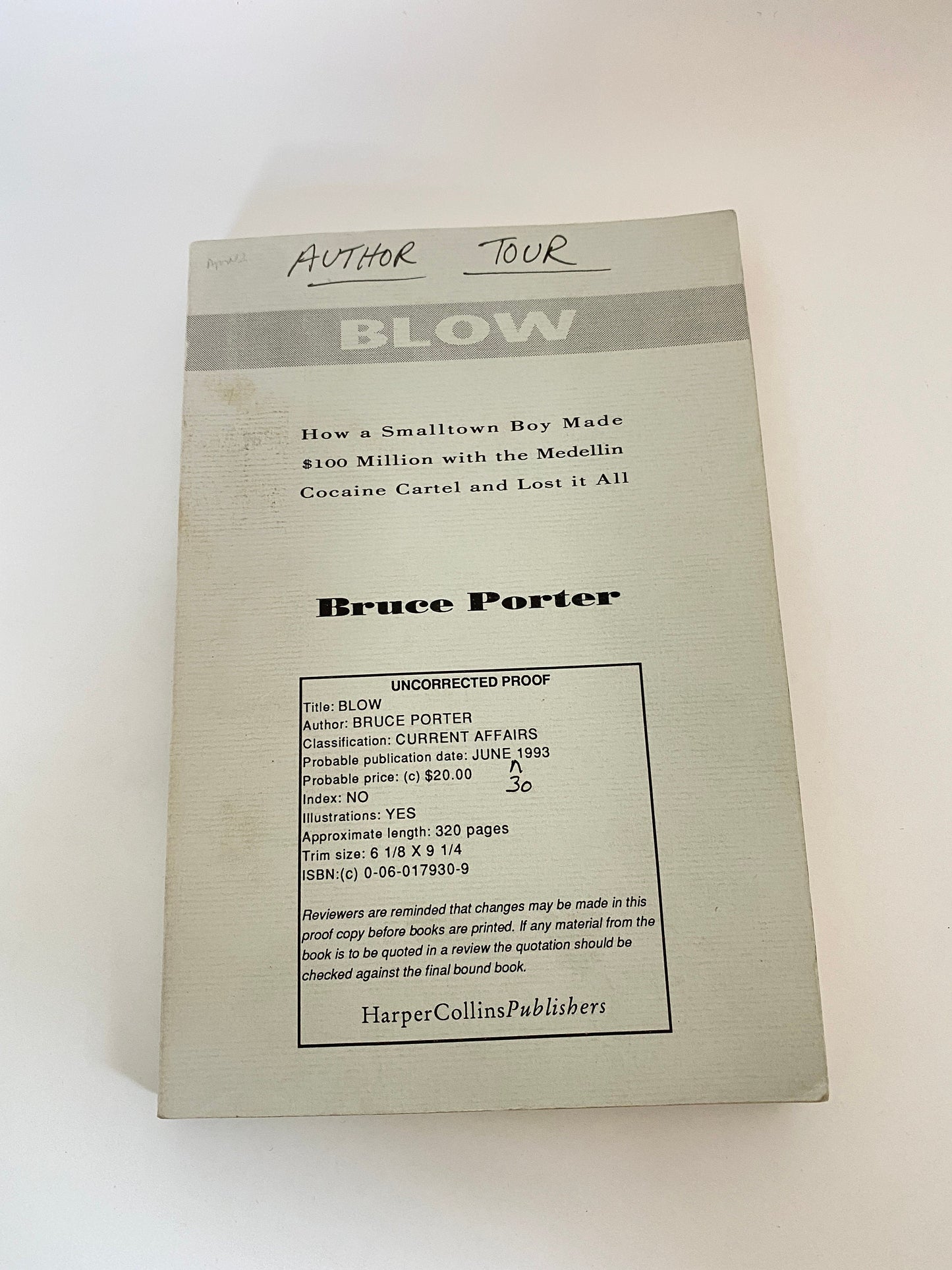 Vintage Book, BLOW Tour Edition at Duckwells