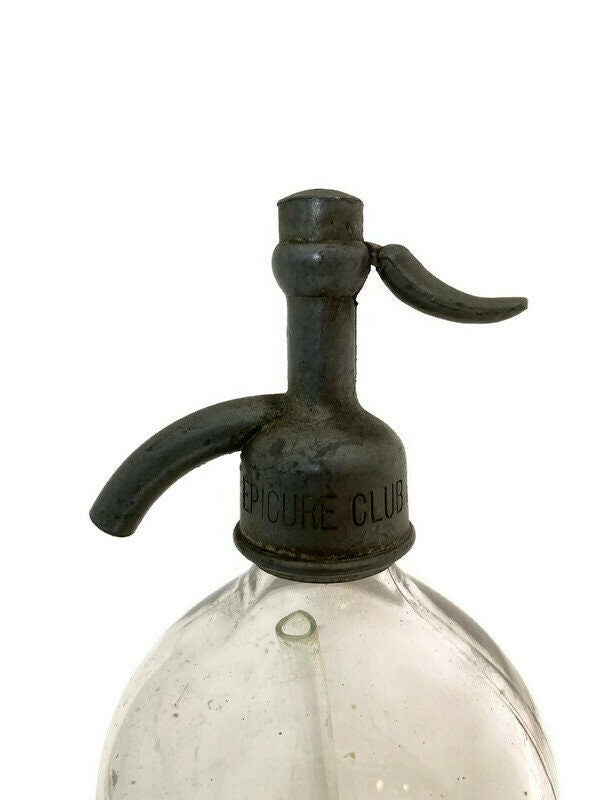 Vintage Seltzer Bottle, Epicure Club Bottling Co. Boston, Massachusetts