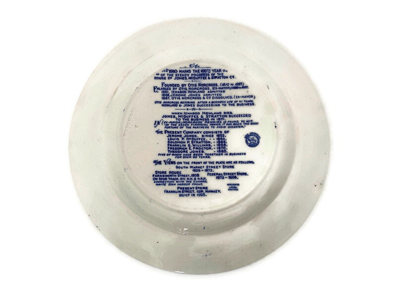 Antique Wedgwood Jones McDuffee Stratton, Boston Plate