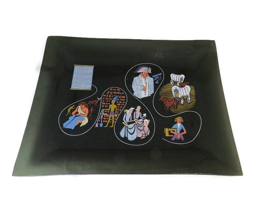 Midcentury Sewing Dish, Story of Thread by Coats and Clark at Duckwells