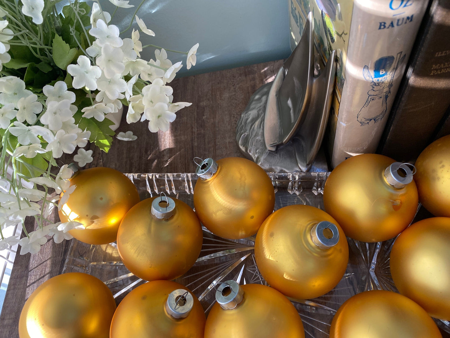 Midcentury Glass Christmas Ornaments by Noelle, Missouri