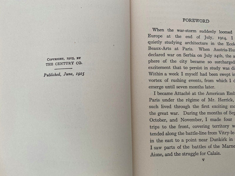 Antique First Edition Book, The Note-Book of an Attache, Seven Months in the War Zone at Duckwells