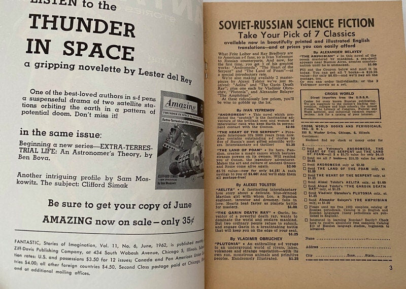 Midcentury Fantastic Stories of Imagination Magazine, June 1962