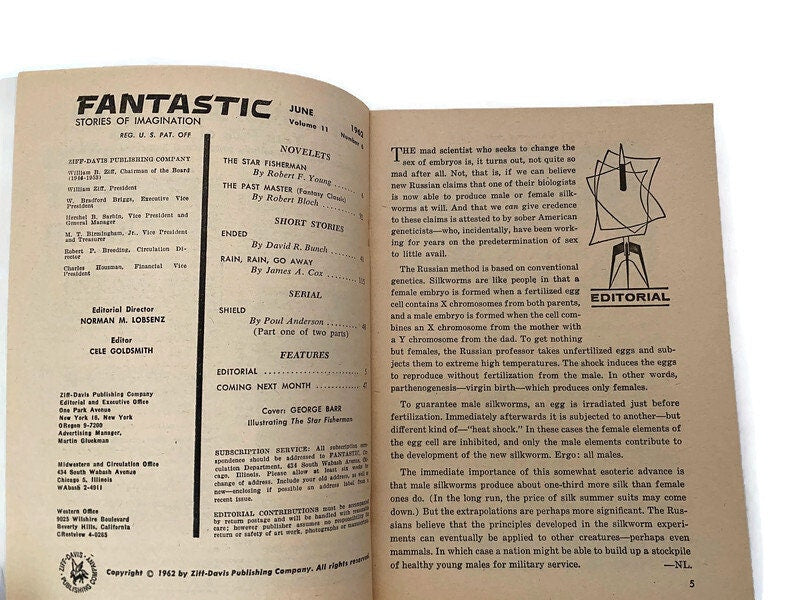 Midcentury Fantastic Stories of Imagination Magazine, June 1962