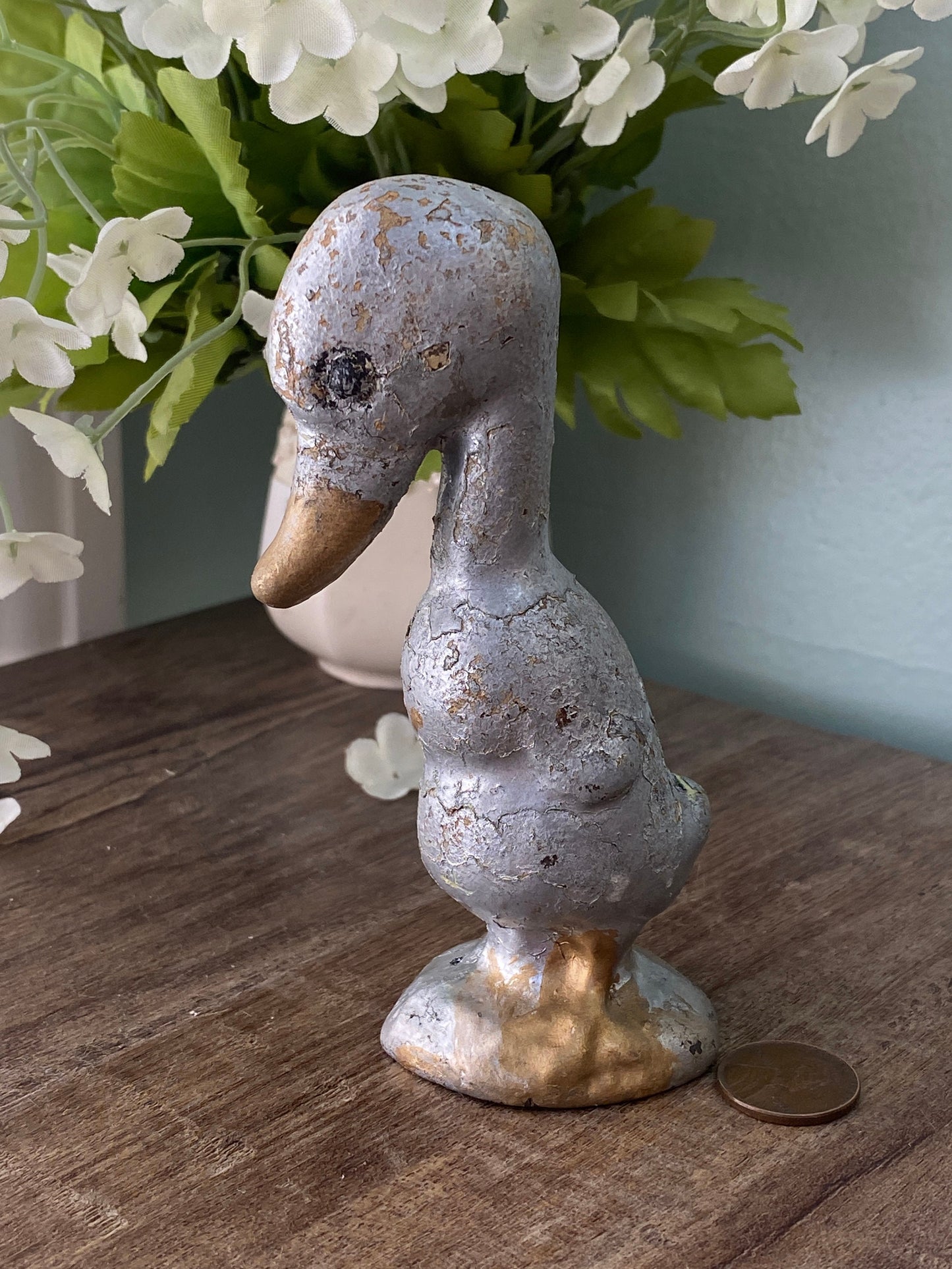 Vintage Cast Iron Duck, The Bashful Duck by Albany Foundry