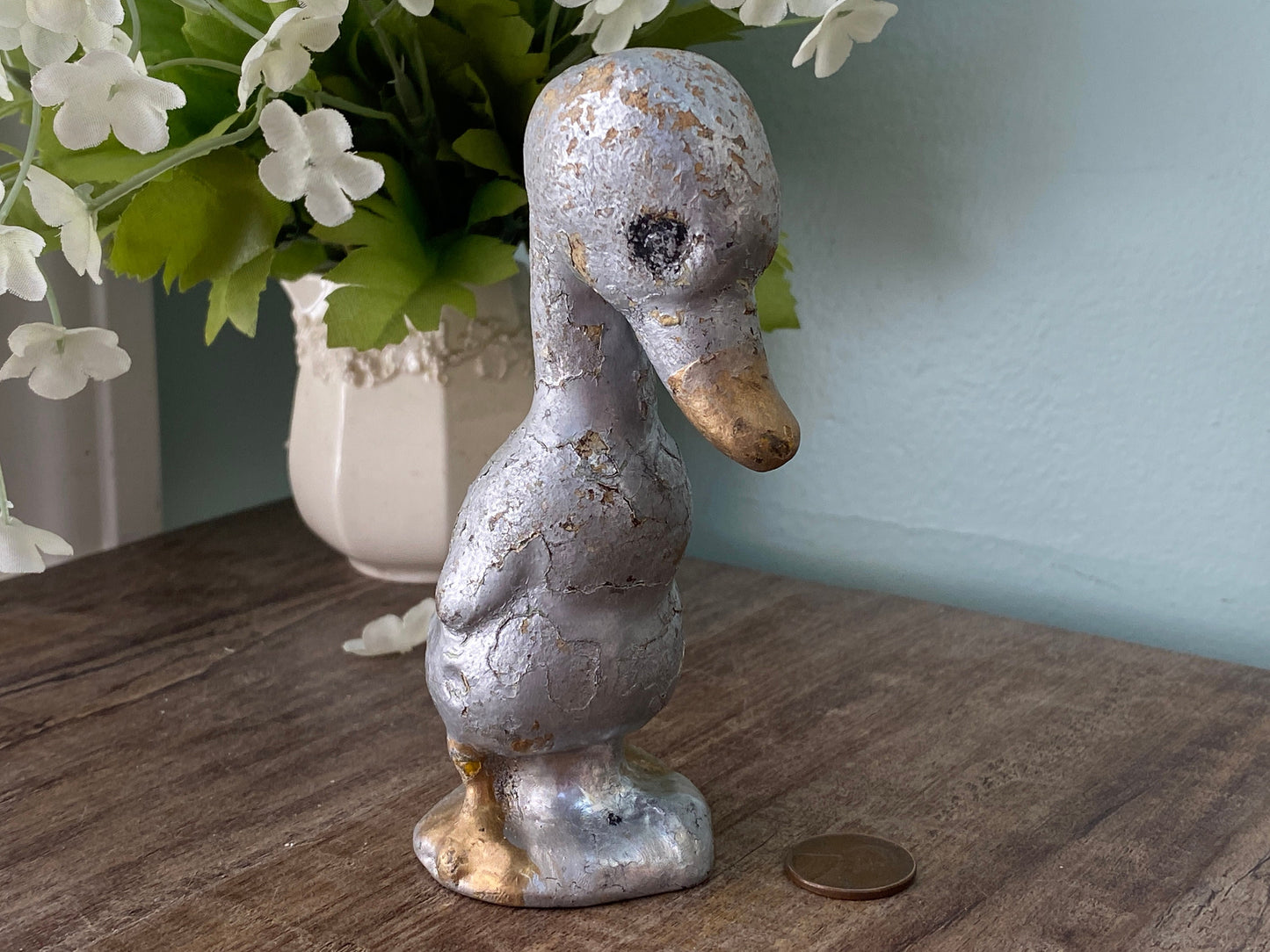 Vintage Cast Iron Duck, The Bashful Duck by Albany Foundry