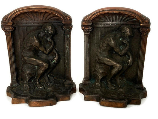 Antique The Thinker Bookends