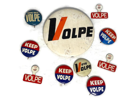 Vintage Volpe Massachusetts Governor's Campaign Buttons at Duckwells