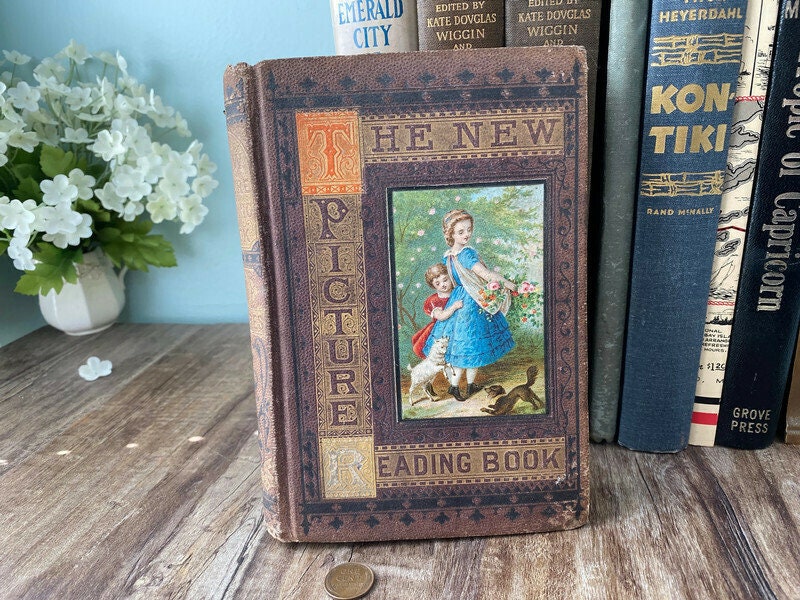 Rare Antique Book, The New Picture Reading Book, 1872