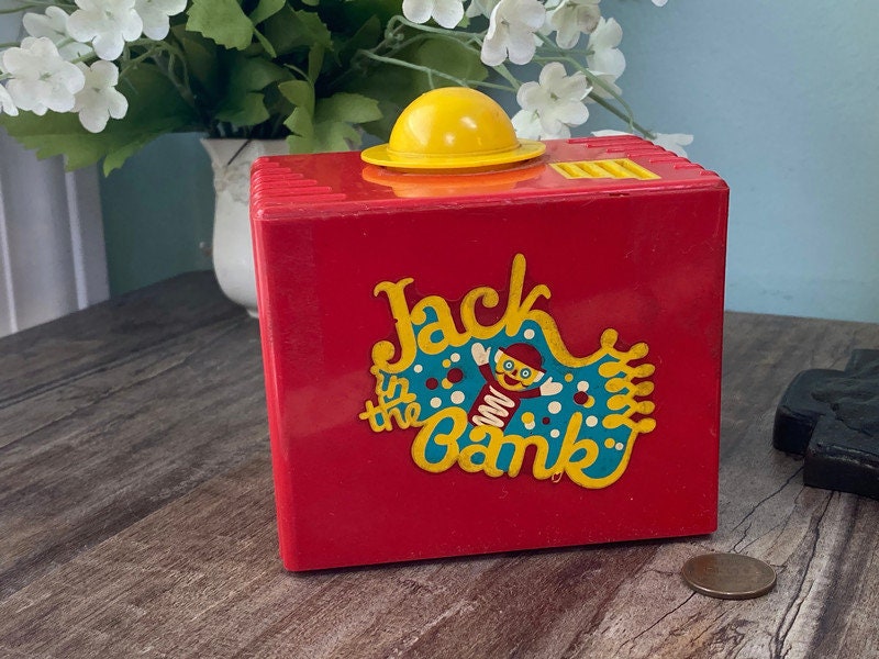 Vintage Jack in the Bank Mechanical Bank, Boston Advertising Bank
