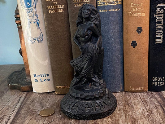 Midcentury Hawaiian Lava Figurine, Coco Joes Hula Dancer at Duckwells