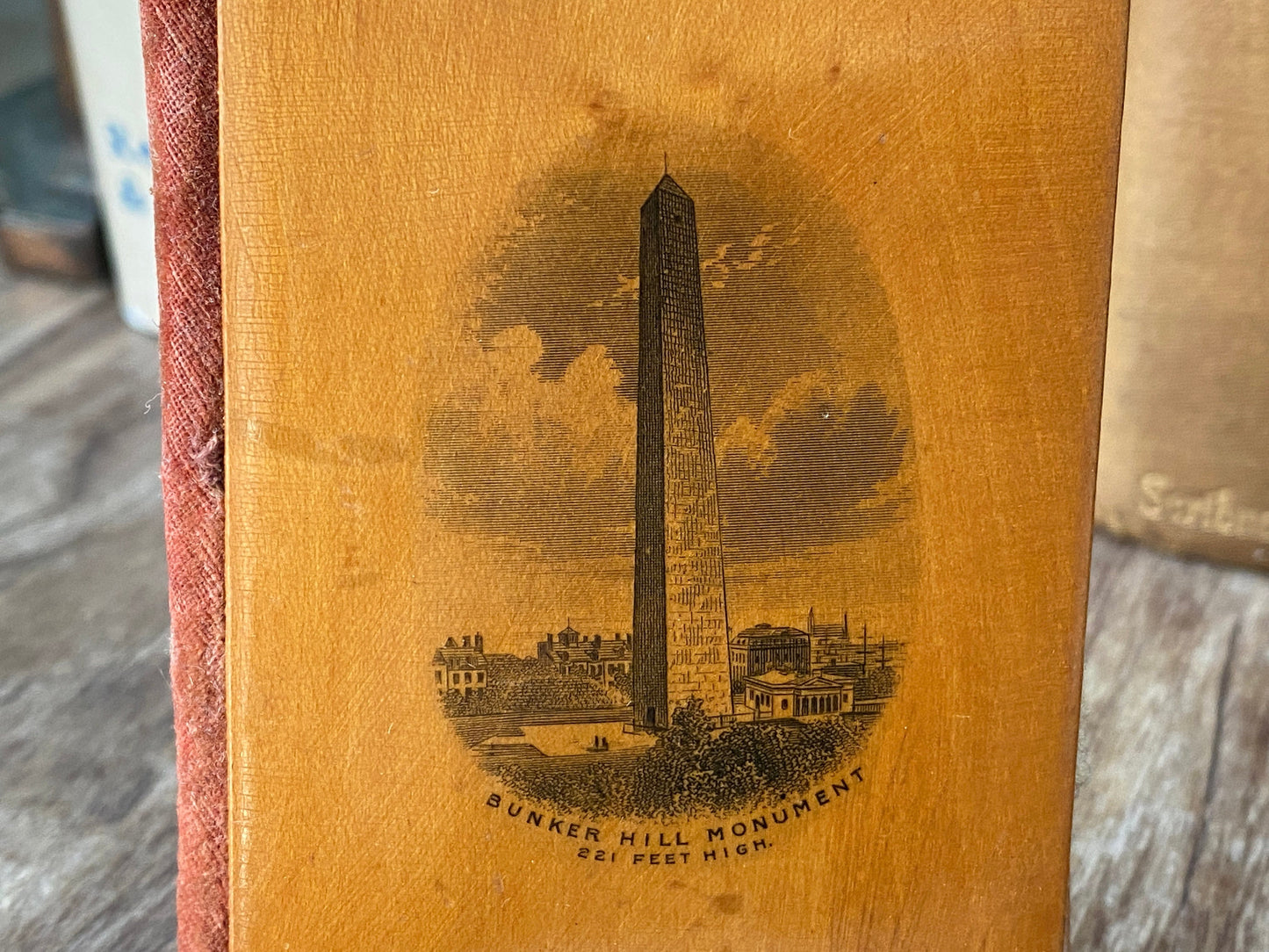 Antique Bunker Hill Monument Souvenir Needlecase, Mauchline Ware at Duckwells