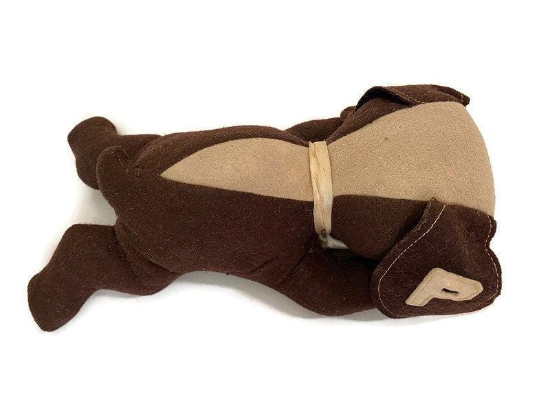 Midcentury Stuffed Toy Dog, Pete the College Pup at Duckwells