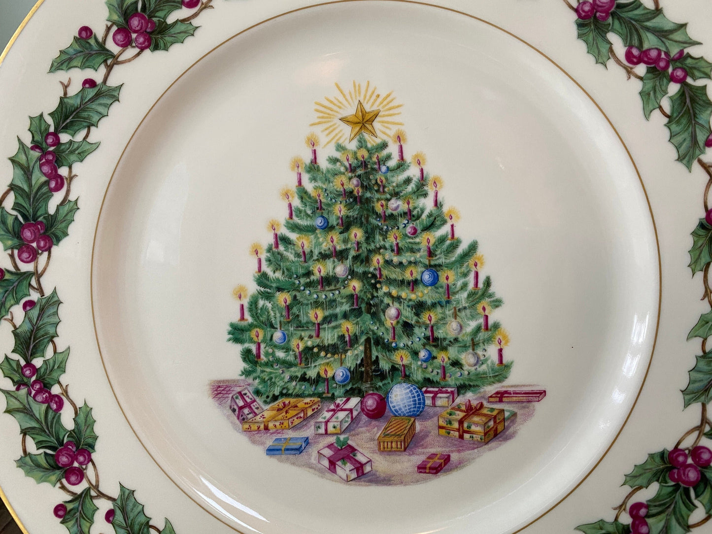 Vintage Christmas Plate, Midcentury German Porcelain at Duckwells