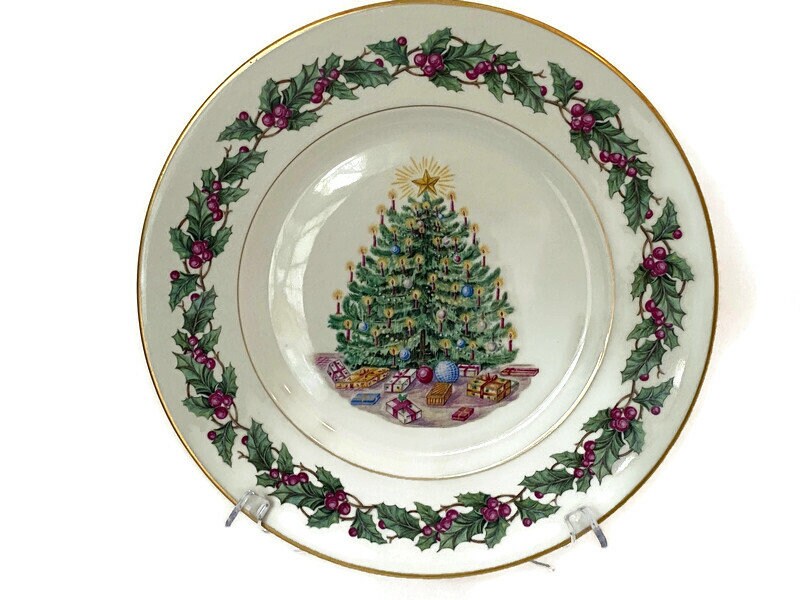 Vintage Christmas Plate, Midcentury German Porcelain at Duckwells
