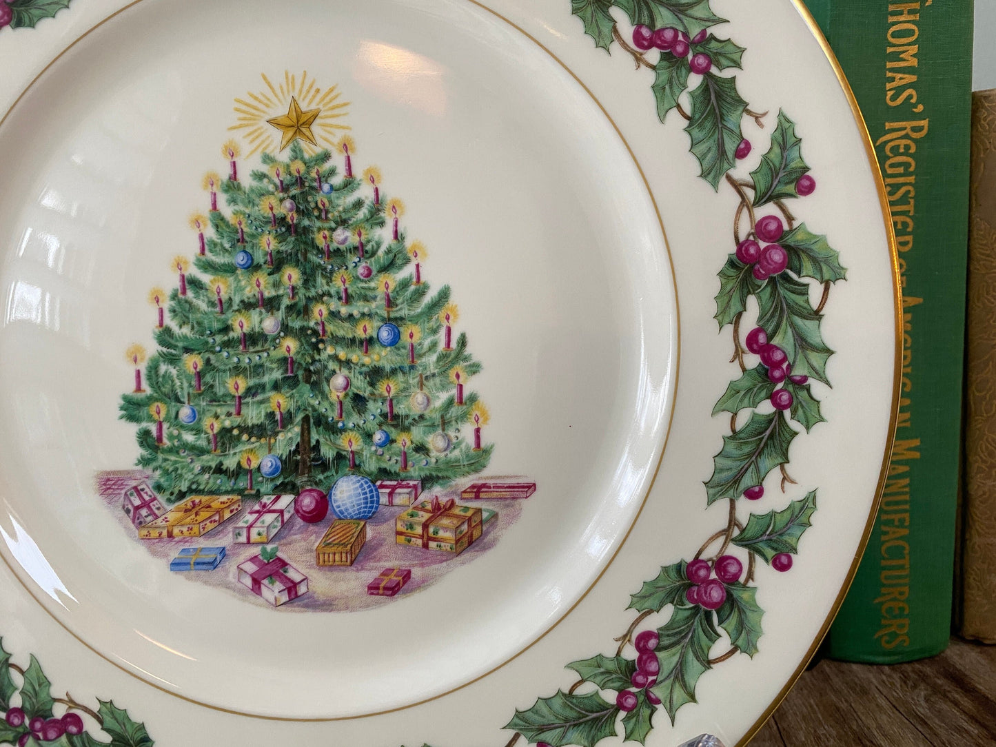 Vintage Christmas Plate, Midcentury German Porcelain at Duckwells