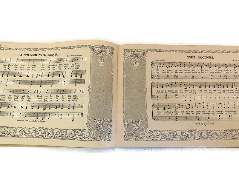 Antique Softbound Song Book, Carols, by Leyda Publishing 1914