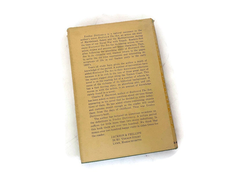 Vintage Hardcover Book, Yankee Dictionary by Charles F. Haywood