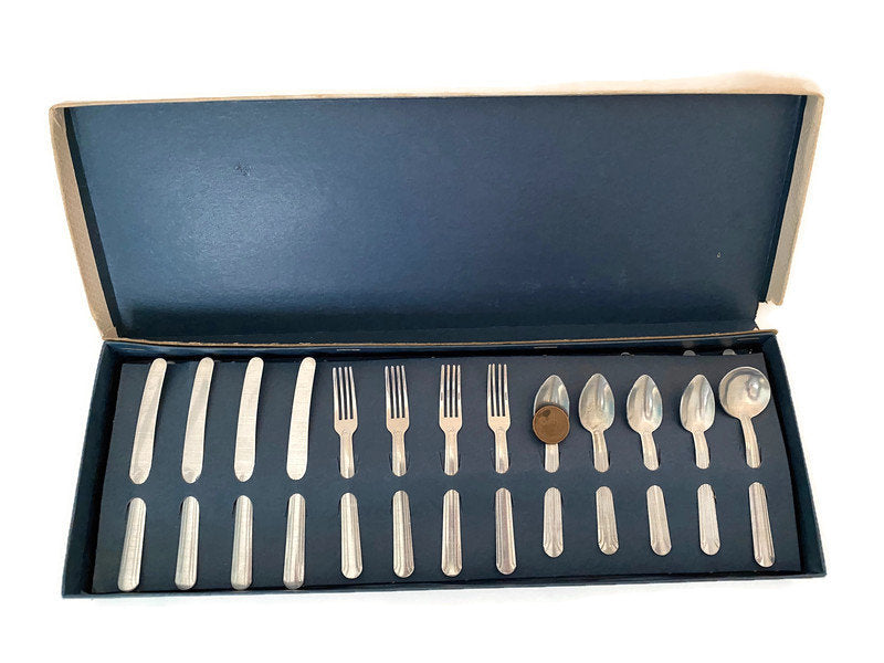 Vintage Children's Flatware Set with Original Packaging