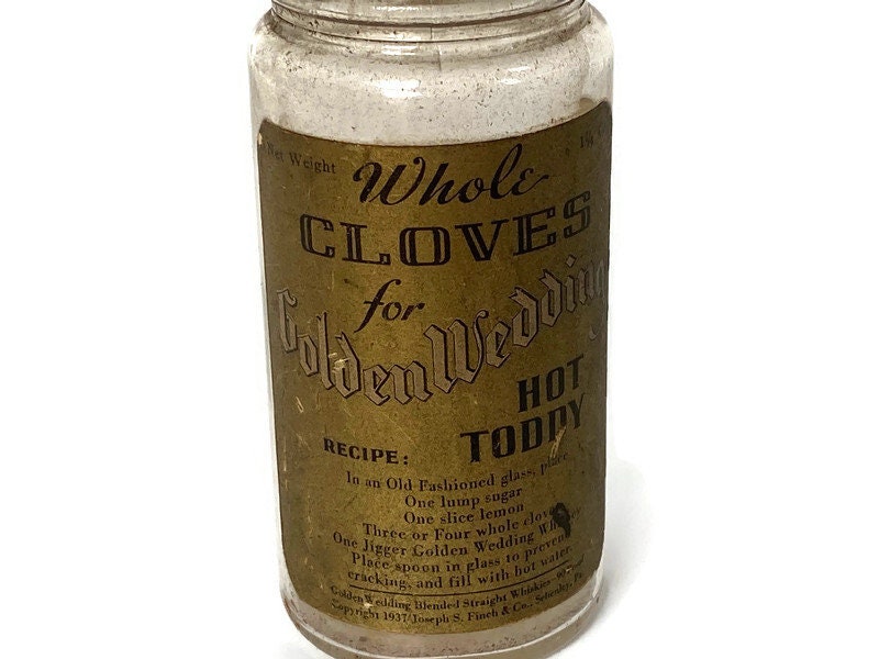 1930's Cloves Golden Wedding Glass Jar