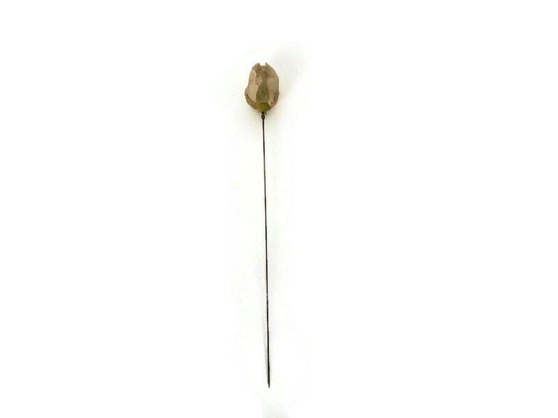 Antique Victorian White Rose 12" Hatpin at Duckwells