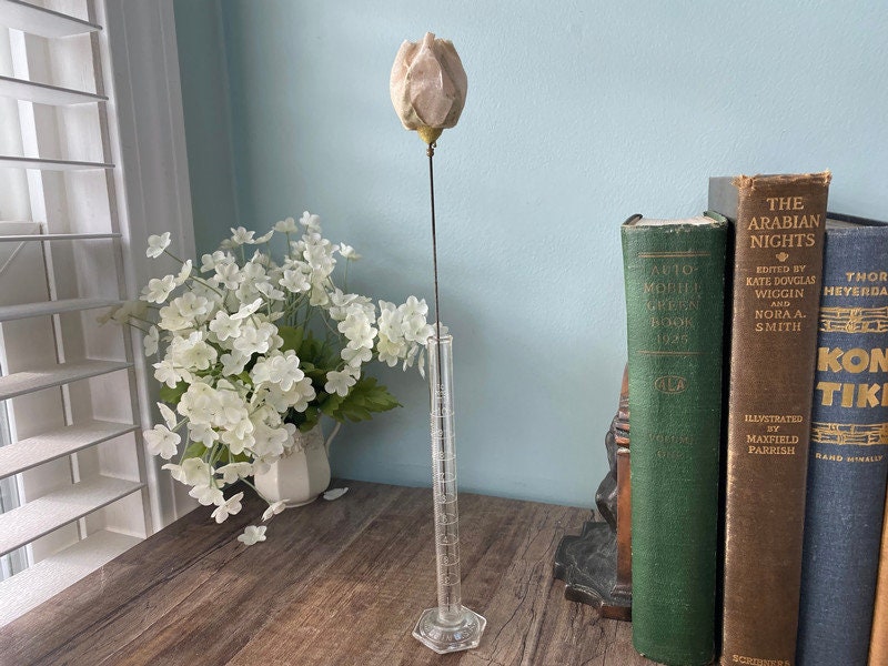 Antique Victorian White Rose 12" Hatpin at Duckwells