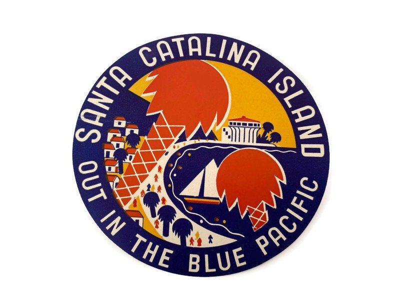 1940's Santa Catalina Island Travel Sticker at Duckwells