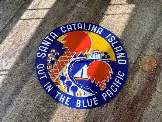 1940's Santa Catalina Island Travel Sticker at Duckwells