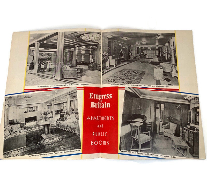 1938 Cruise Ship Brochure, The Empress of Britain Canadian Pacific at Duckwells