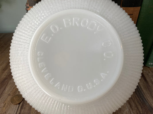 Vintage White Glass Bowl by E.O. Brody, Columbus, Ohio at Duckwells