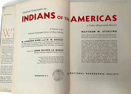 Vintage Book, Indians of the Americas, National Geographic Society at Duckwells