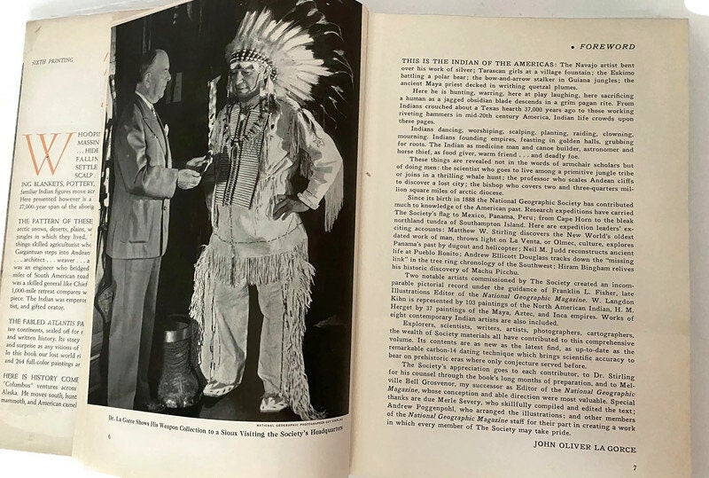 Vintage Book, Indians of the Americas, National Geographic Society